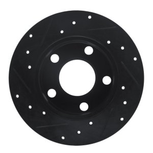 Audi A4 Quattro Brake Rotor (1) - Rear Right - R1 Concepts - Drilled & Slotted - Black - `96-`05